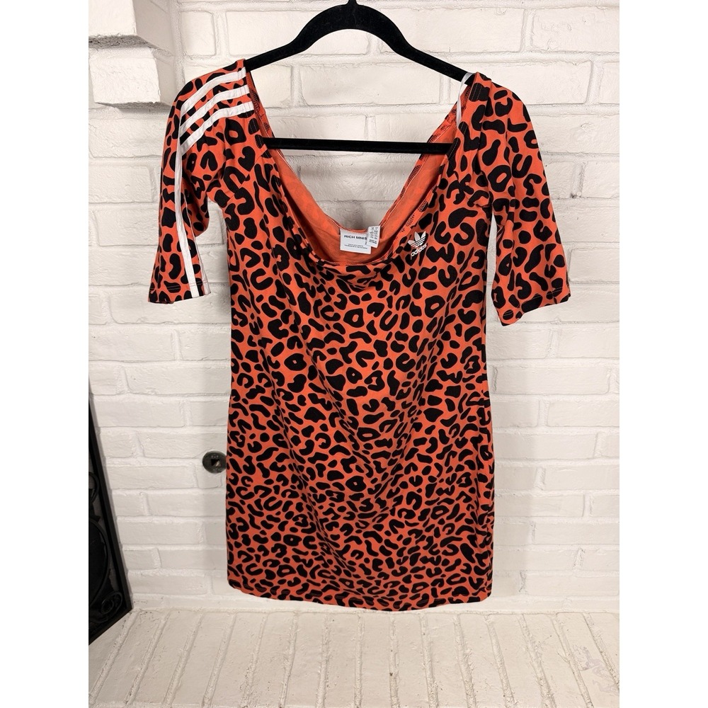 Adidas x Rich Mnisi Leopard Print 3 Stripe Scoop Neck Top Women's Large